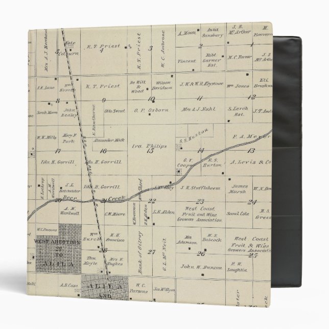 T23S R25E Tulare County Section Map 3 Ring Binder (Front/Inside)
