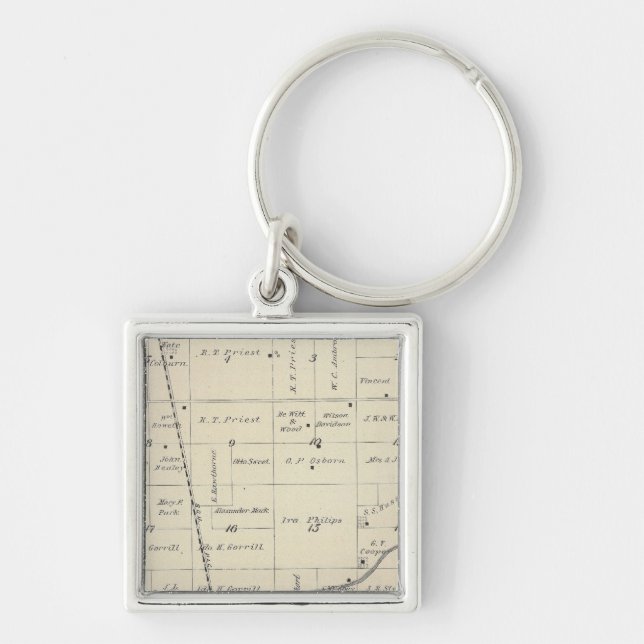 T23S R25E Tulare County Section Map Keychain (Front)