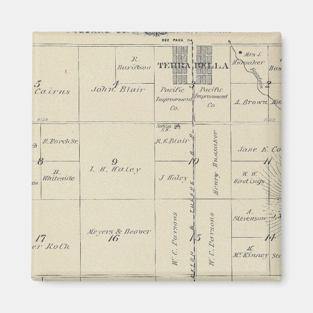 T23S R27E Tulare County Section Map Magnet (Front)
