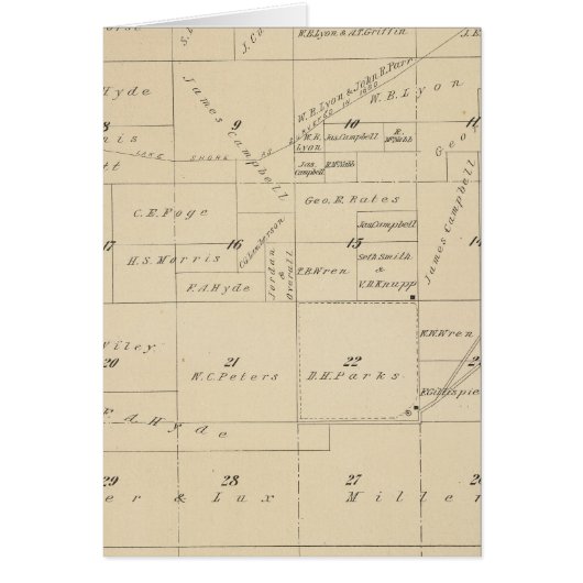 T24S R22E Tulare County Section Map Cards (Front)