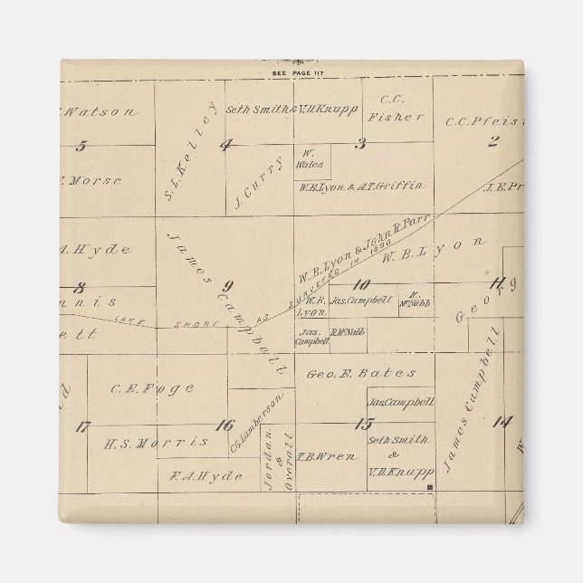 T24S R22E Tulare County Section Map Magnet (Front)
