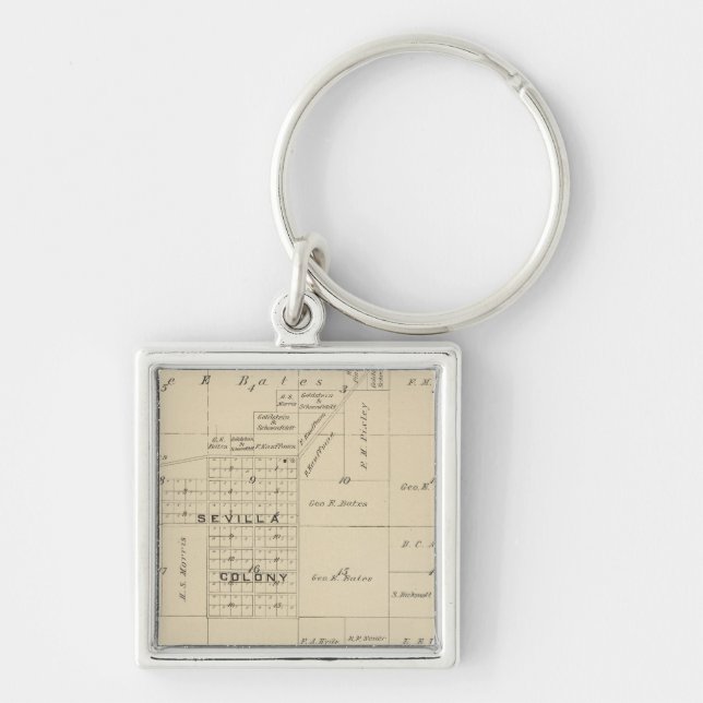 T24S R23E Tulare County Section Map Keychain (Front)