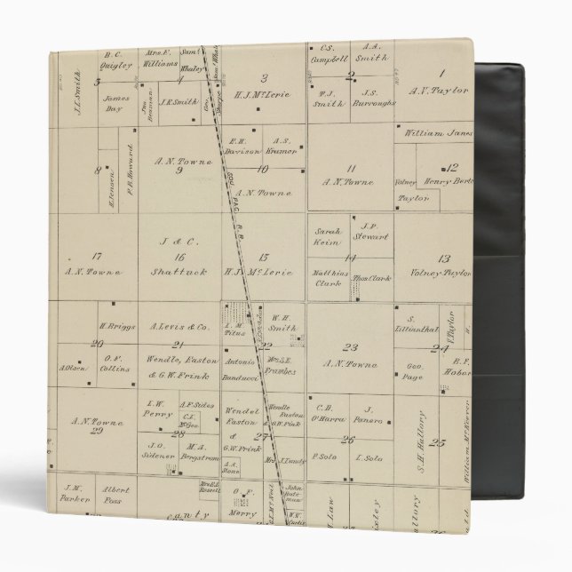 T24S R25E Tulare County Section Map 3 Ring Binder (Front/Inside)