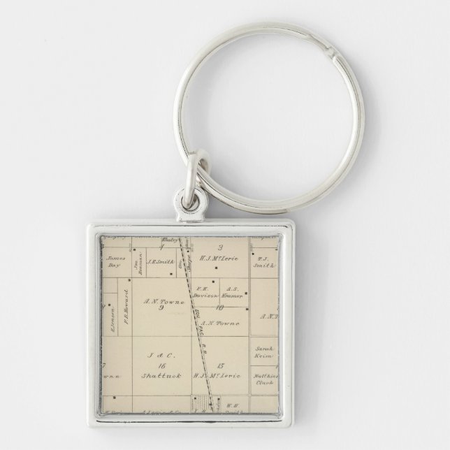 T24S R25E Tulare County Section Map Keychain (Front)
