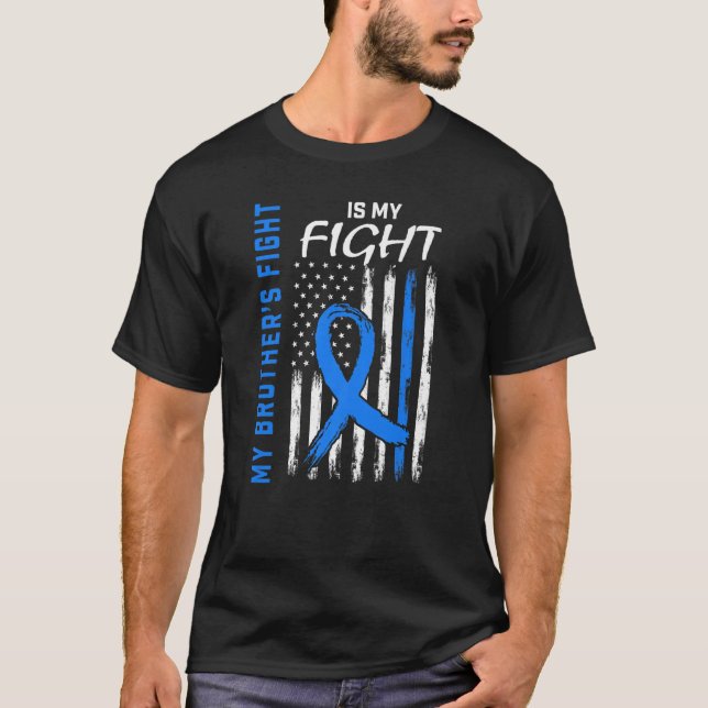 T2 Diabetes Awareness Brother American Flag His Fi T-Shirt (Front)