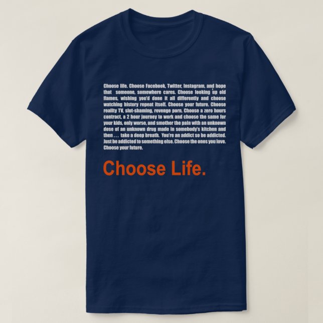 T2 Trainspotting 2 Choose Life T-Shirt (Design Front)