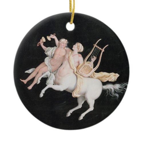 T31466 A Female Centaur and Companion Making Music Ceramic Ornament