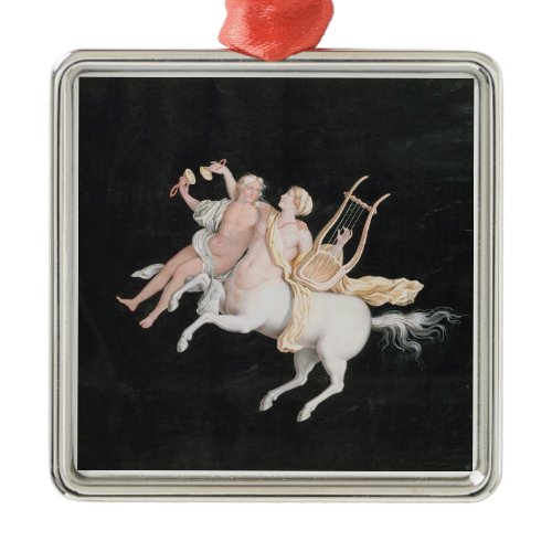 T31466 A Female Centaur and Companion Making Music Metal Ornament