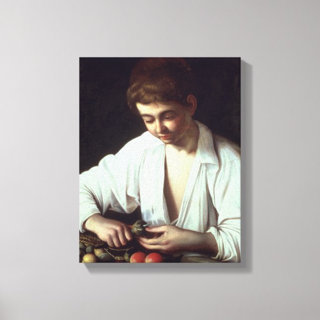 T31971 A Young Boy Peeling an Apple Canvas Print (Front)