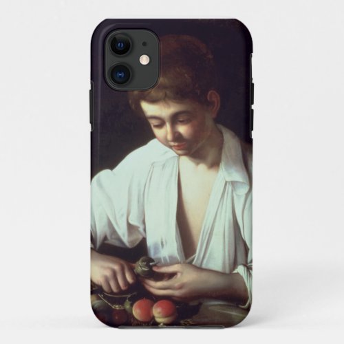 T31971 A Young Boy Peeling an Apple iPhone 11 Case