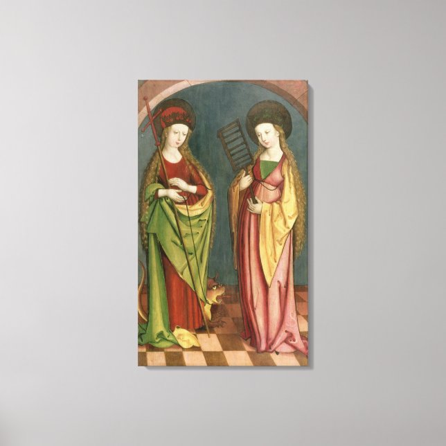 T32982 St. Margaret of Antioch and St. Faith, c.15 Canvas Print (Front)