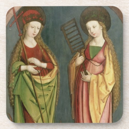 T32982 St Margaret of Antioch and St Faith c15 Coaster