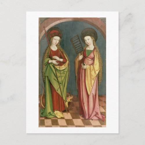 T32982 St Margaret of Antioch and St Faith c15 Postcard