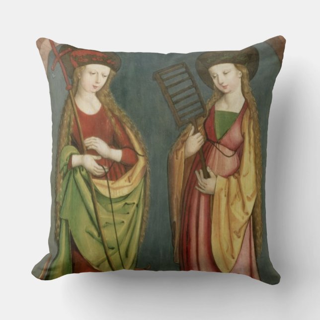 T32982 St. Margaret of Antioch and St. Faith, c.15 Throw Pillow (Front)