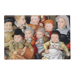 T33337 Portrait of a mother with her eight childre Placemat