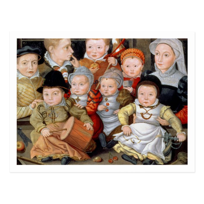 T33337 Portrait of a mother with her eight childre Post Card