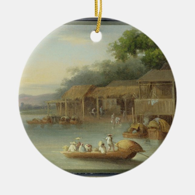 T33508 A Riverside Dwelling, Indo-China (see also Ceramic Ornament (Front)