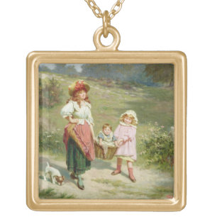 T33572 To Market, To Buy a Fat Pig Gold Plated Necklace