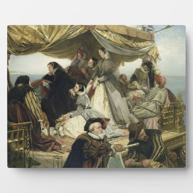 T33653 Mary Stuart's Farewell to France, 1862 Plaque (Front)