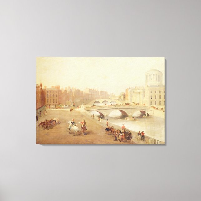 T34018 The River Liffey and the Law Courts, Dublin Canvas Print (Front)