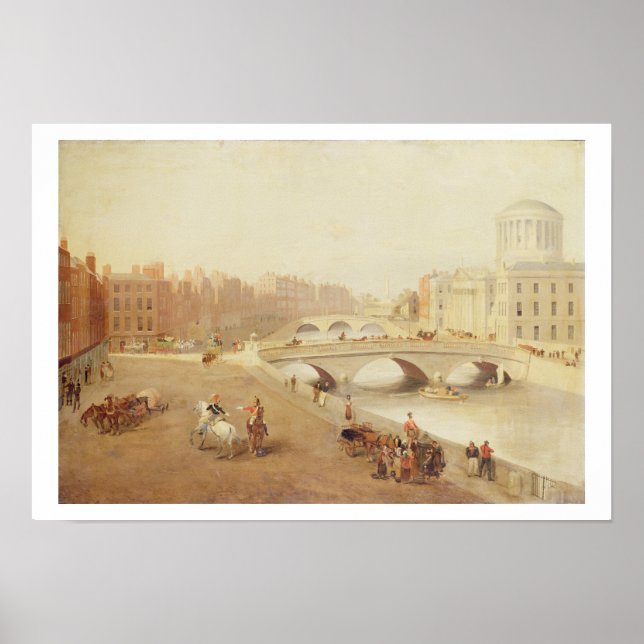 T34018 The River Liffey and the Law Courts, Dublin Poster (Front)