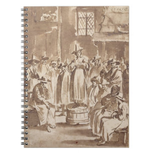 T34029 A Quaker Prayer Meeting (pen & ink on paper Notebook