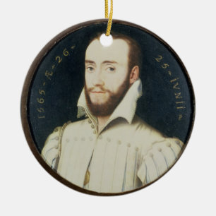 T34055 Portrait of a Bearded Gentleman, Aged 26, 1 Ceramic Ornament