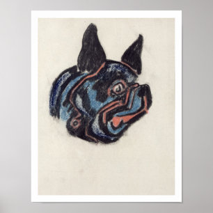 T35228 Dog (pastel on paper) Poster