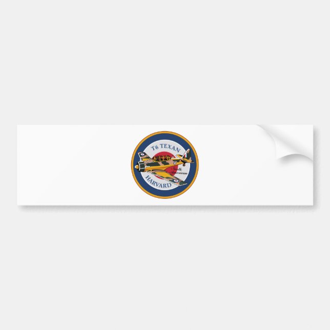 T6 Texan Harvard North American Abzeichen Bumper Sticker (Front)