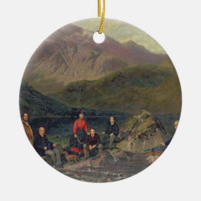 T7833 Fishing at Haweswater Ceramic Ornament (Front)