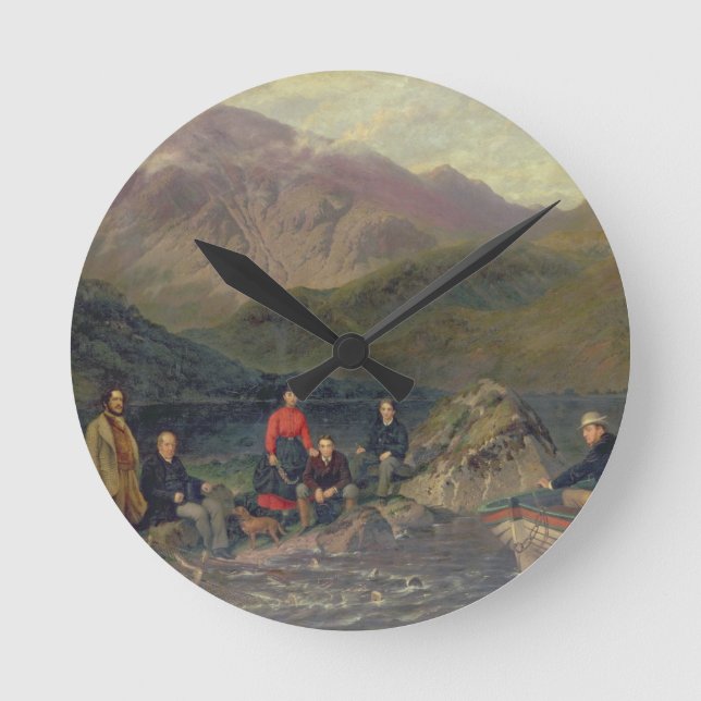 T7833 Fishing at Haweswater Round Clock (Front)