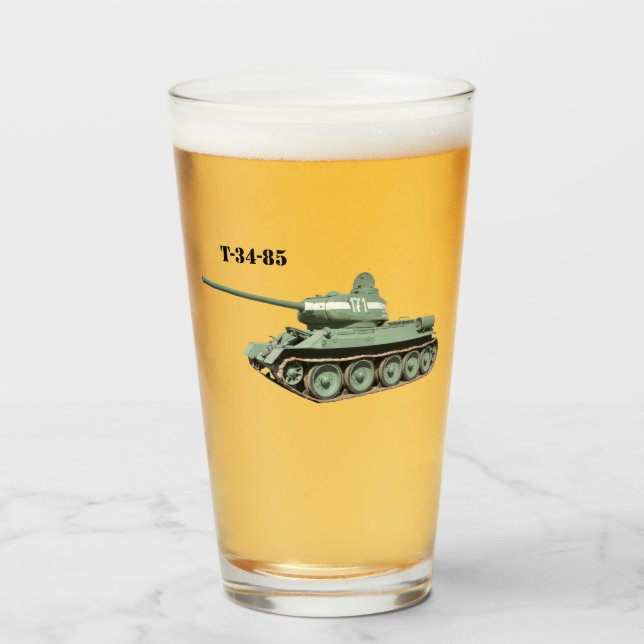 T-34-85 Medium Tank pint glass (Front Filled)