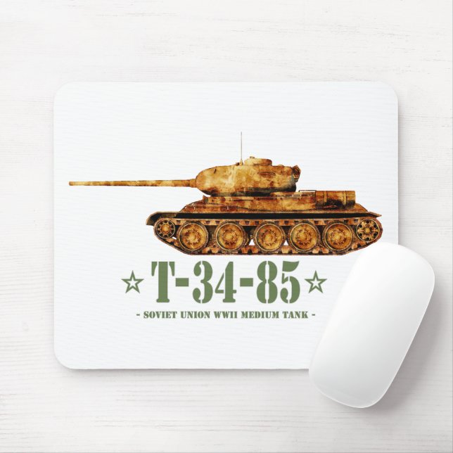 T-34-85 World War Two Soviet Medium Tank WWII Mouse Pad (With Mouse)