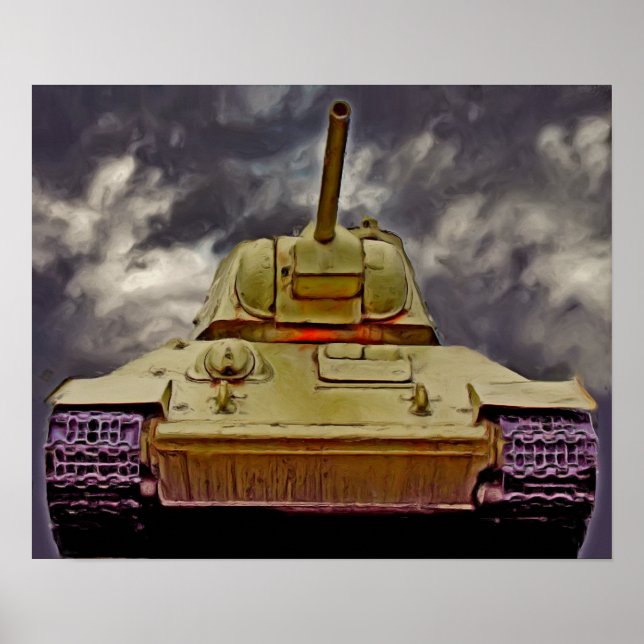 T-34 Russian Tank,Soviet Memorial,Berlin - Oil/Fro Poster (Front)