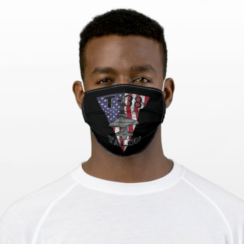 T_38 Talon Military Jet Trainer Airplane Patriotic Adult Cloth Face Mask