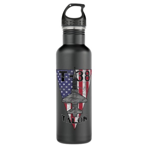 T_38 Talon Military Jet Trainer Airplane Patriotic Stainless Steel Water Bottle