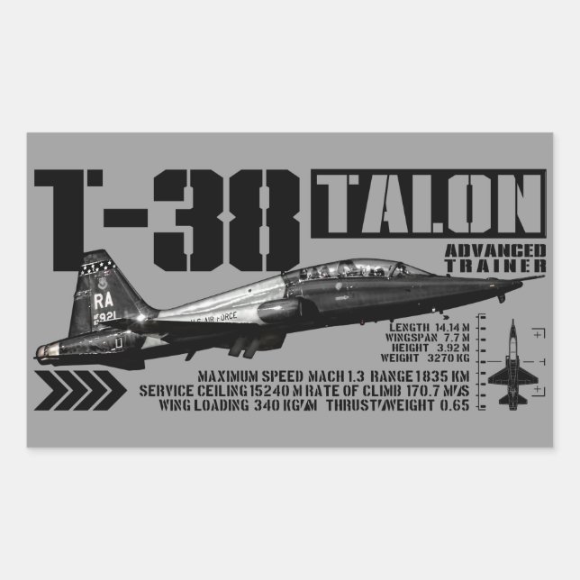T-38 Talon Rectangular Sticker (Front)