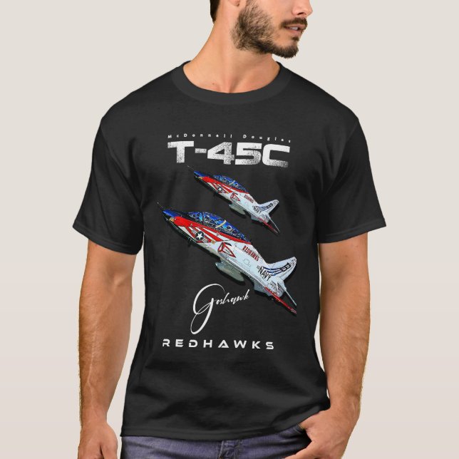 T-45C Goshawk Redhawks USAF Navy Training Aircraft T-Shirt (Front)