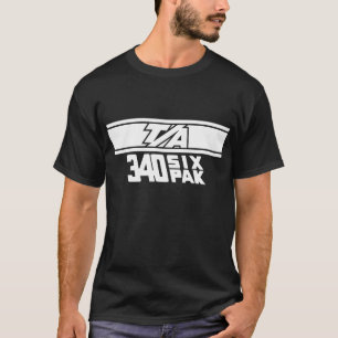 T/A 340 Six Pack Tribute White on Black T-Shirt