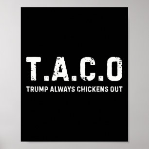 T.a.c.o Trump Always Chickens Out - Funny  Poster