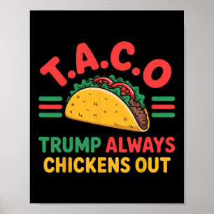 T.a.c.o Trump Always Chickens Out Funny Taco Poster
