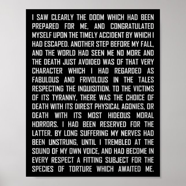 T And The Pendulum Edgar Allan E Etry Excerpt Prem Poster (Front)