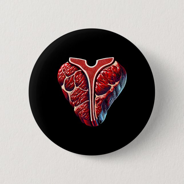 T-bone Steak Bbq Meat Lover  Button (Front)