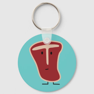 T-bone steak meat protein grilled beef fat bone keychain