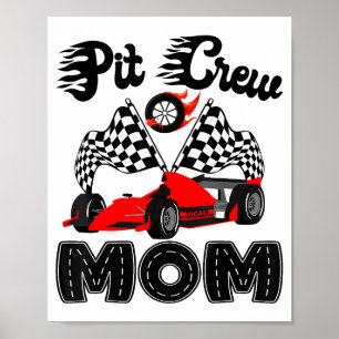T Crew Mom Racing Car Birthday Boy Family Matching Poster