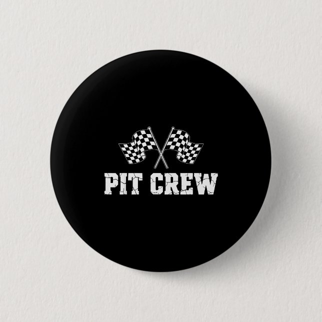 T Crew Race Car Birthday Party Family Matching Car Button (Front)