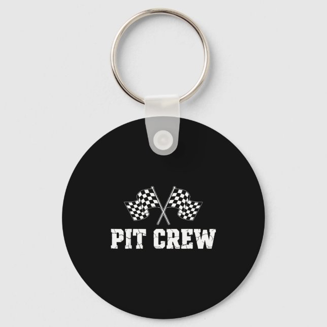 T Crew Race Car Birthday Party Family Matching Car Keychain (Front)