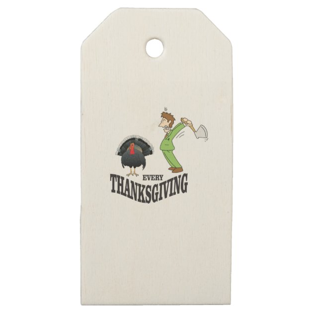T-day Tradition Turkey Wooden Gift Tags