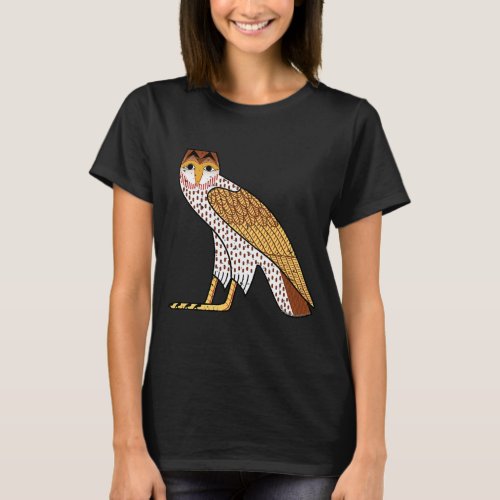 t Egyptian Owl Bird Hieroglyphic T_Shirt