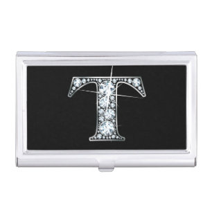 T Faux-"Diamond Bling" Business Card Case